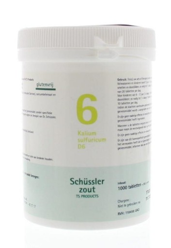 afbeelding van Kalium sulfuricum 6 D6 Schussler