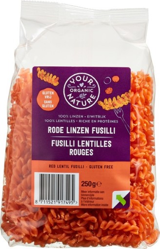 afbeelding van Rode linzen pasta glutenvrij