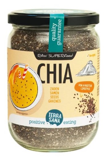 afbeelding van Raw chia zaad in glas
