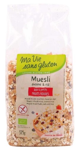 afbeelding van Muesli haver / rijst 4 rode vruchten glutenvrij