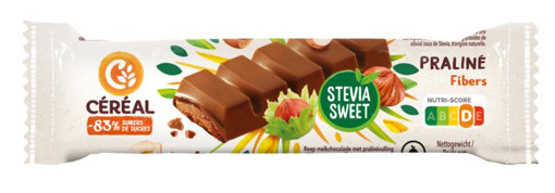 afbeelding van Chocolade reep praline stevia