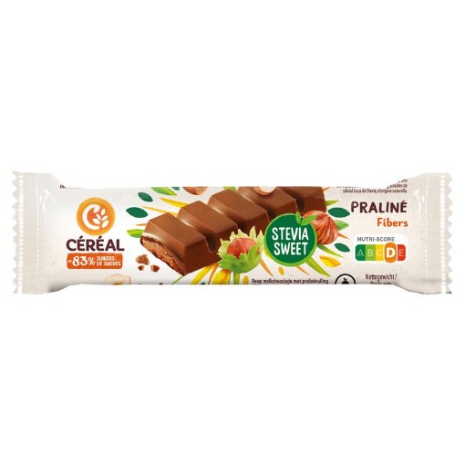 afbeelding van Chocolade reep praline stevia