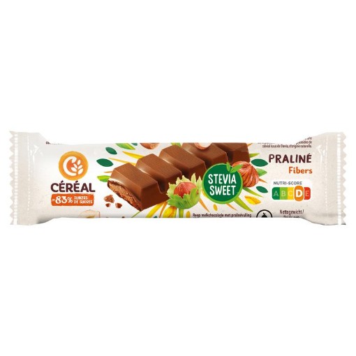 afbeelding van Chocolade reep praline stevia