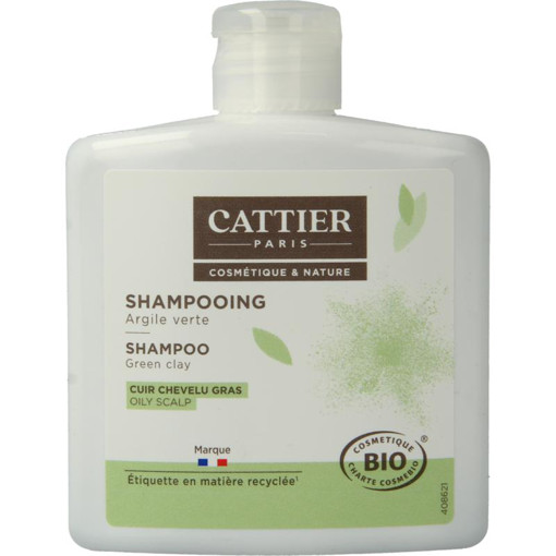 afbeelding van Shampoo vet haar groene klei