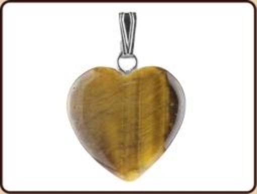 afbeelding van Hanger hart 20 mm tijgeroog