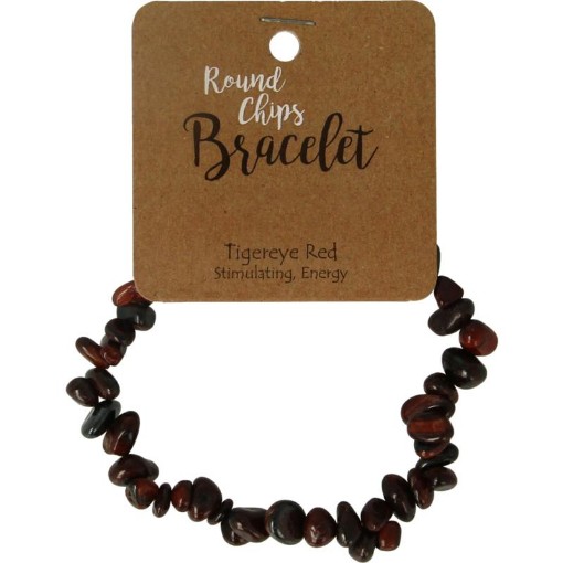 afbeelding van Ronde splitarmband tijgeroog rood