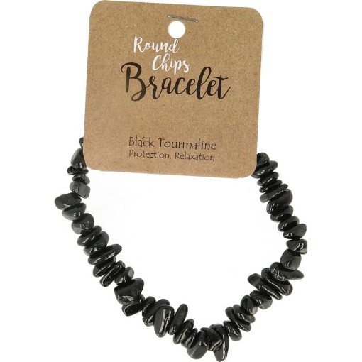 afbeelding van Ronde splitarmband tourmalijn zwart
