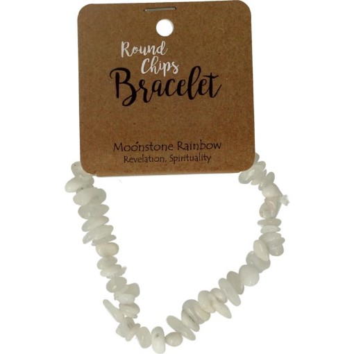 afbeelding van Ronde splitarmband maandsten regenboog