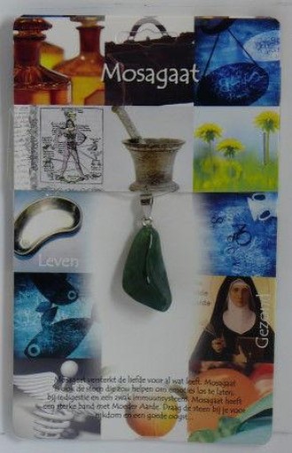 afbeelding van Hanger gezondheidssteen mosagaat