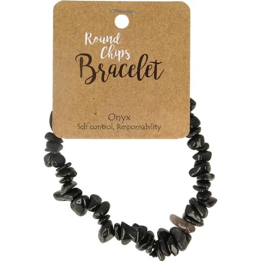 afbeelding van Splitkralen armband onyx op kaart