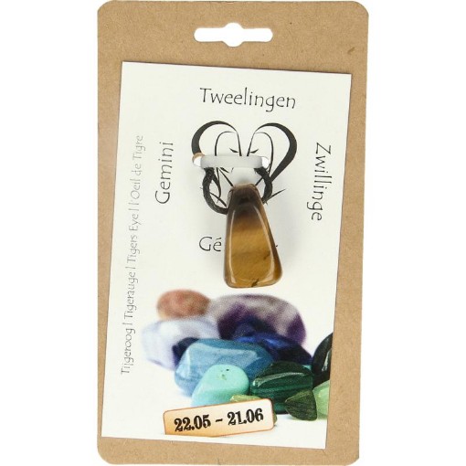 afbeelding van Hanger sterrenbeeldsteen tweelingen