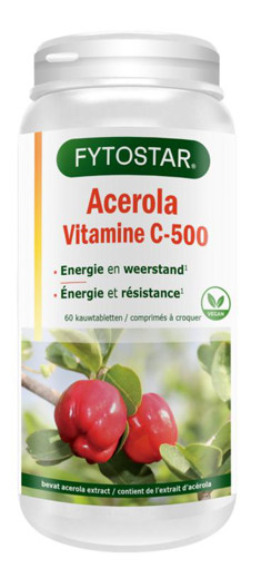 afbeelding van Acerola vitamine C500 kauwtablet
