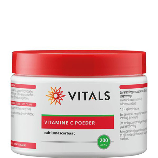 Vitals Vitamine C poeder calciumascorbaat 200g afbeelding