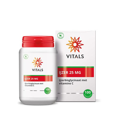 Vitals IJzer 25 mg met Vitamine C 100 capsules afbeelding