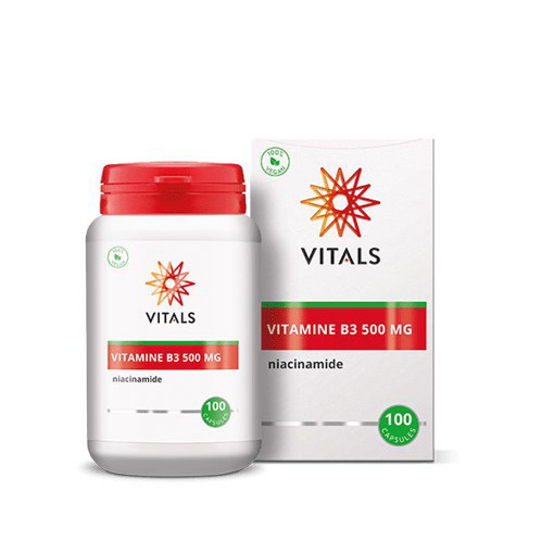 Vitals Vitamine B3 niacinamide 500 mg 100 capsules afbeelding