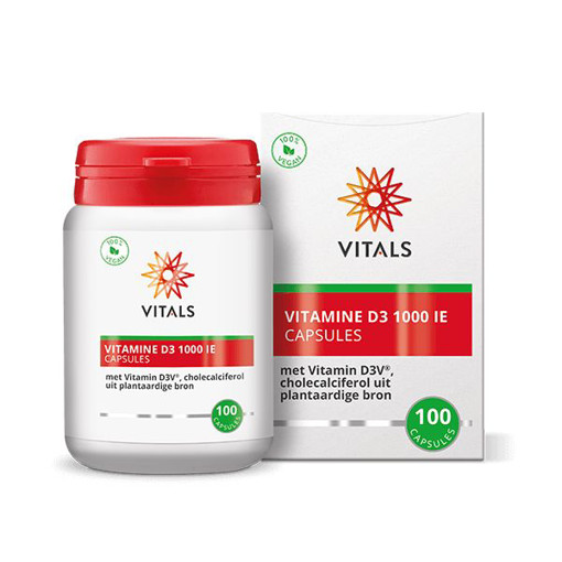 Vitals Vitamine D3 1000IE 100 capsules afbeelding