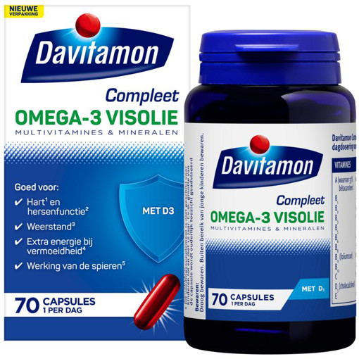 Mechanisch Tweet Pijlpunt Davitamon Compleet omega 3 vis 70cap kopen? | Bioflora Health Products