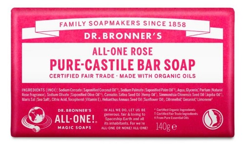 afbeelding van bronners bar soap rose