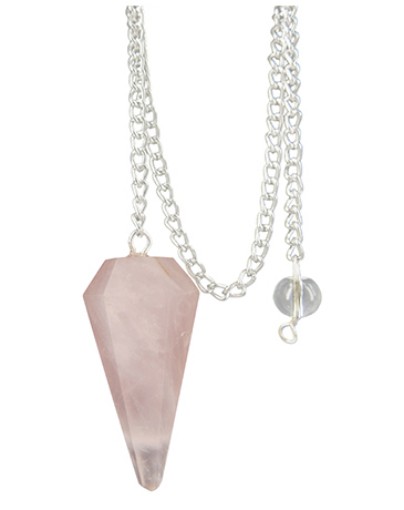 afbeelding van Pendel facet roze kwarts