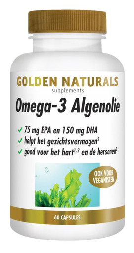 Golden Naturals Omega-3 algenolie liquid  60 capsules afbeelding