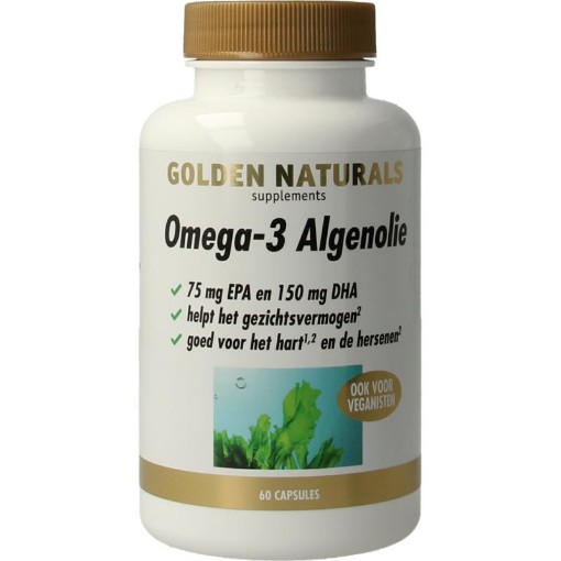 Golden Naturals Omega-3 algenolie liquid  60 capsules afbeelding