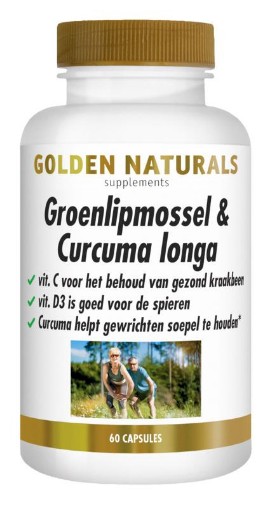 Golden Naturals Groenlipmossel Complex & Curcuma Longa 60 capsules afbeelding