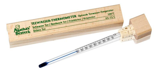 afbeelding van theewater thermometer houtdoos