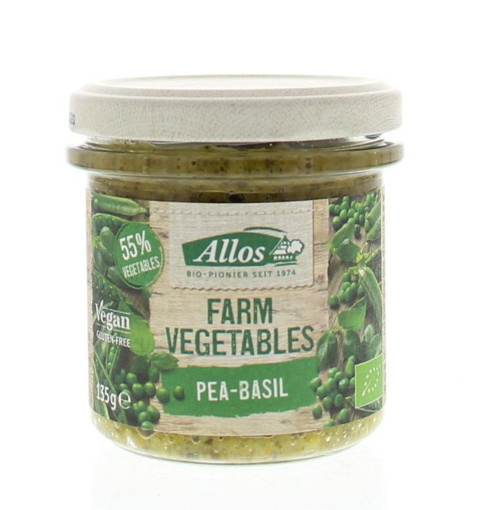 afbeelding van Allos farm vegetable doperwt&basilicum