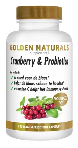 Golden Naturals Cranberry & Probiotica 180 capsules afbeelding