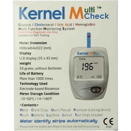 afbeelding van Multicheck plus meter HB Glucose Cholesterol