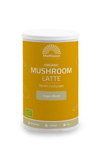 afbeelding van latte mushroom reishi cordyce@