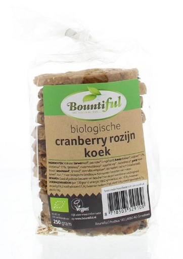 afbeelding van cranberry rozijnkoek bio