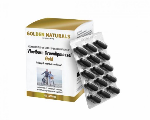 Golden Naturals Groenlipmossel Vloeibare Groenlipmossel Gold 120 softgels afbeelding