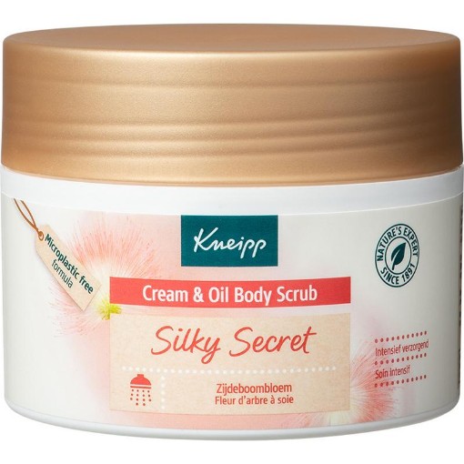 afbeelding van cream&oil body scrub silk secr