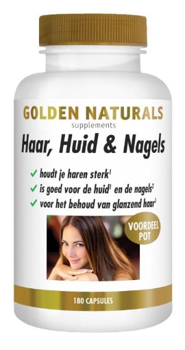 Golden Naturals, Haar, Huid & Nagels 180 capsules afbeelding