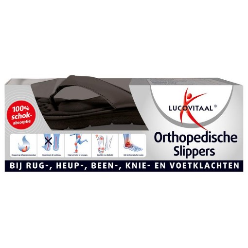 afbeelding van Orthopedische slippers 45/46 zwart