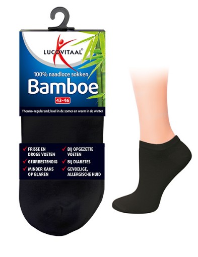 afbeelding van Bamboe enkelsok zwart 35-38