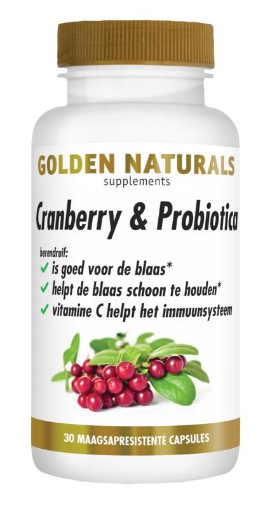 Golden Naturals Cranberry & Probiotica 30 capsules afbeelding