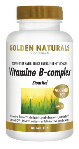 Golden Naturals Vitamine B complex 180 tabletten afbeelding