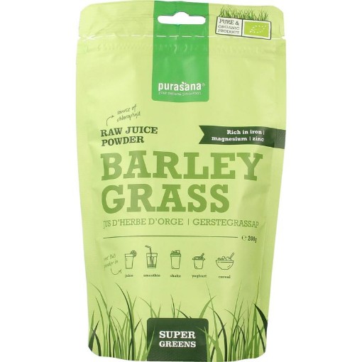 afbeelding van barley grass raw juice pow pur