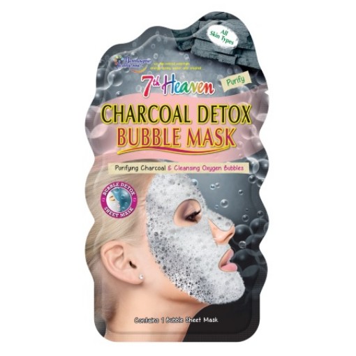 afbeelding van 7th Heaven face mask charcoal detox bubble sheet