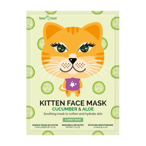afbeelding van Kitten sheet face mask cucumber & aloe