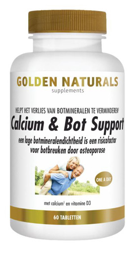 Golden Naturals Calcium & Bot Support  60 tabletten afbeelding