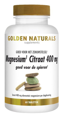 Golden Naturals Magnesium Citraat 400mg 180 tabletten afbeelding