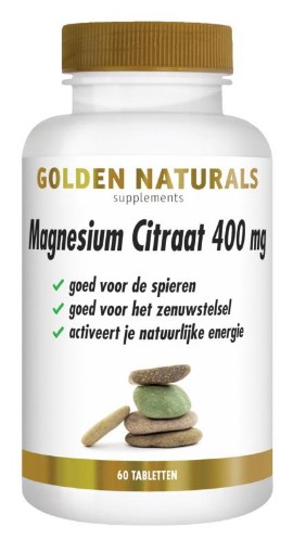 Golden Naturals Magnesium Citraat 400mg 60 tabletten afbeelding