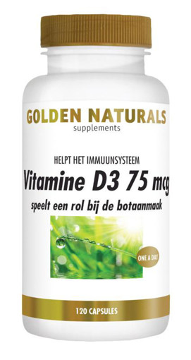 Golden Naturals Vitamine D3 75 mcg 120 softgels afbeelding