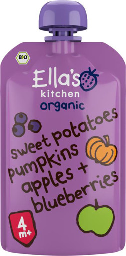 afbeelding van Sweet potato pumpkin apple blueberrry 4+ maanden