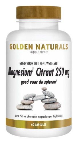 Golden Naturals Magnesium Citraat 250 mg 60 capsules afbeelding