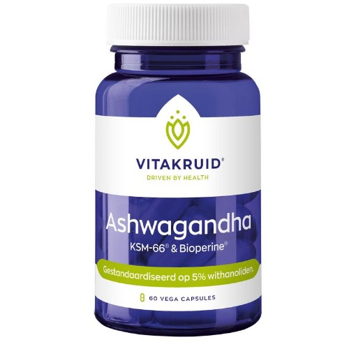 Vitakruid Ashwagandha KSM-66 & bioperine 60 capsules afbeelding