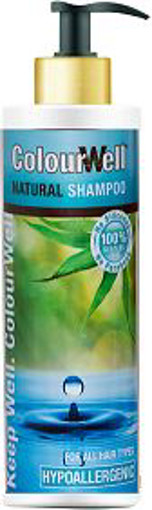 afbeelding van natuurlijke shampoo pompfles